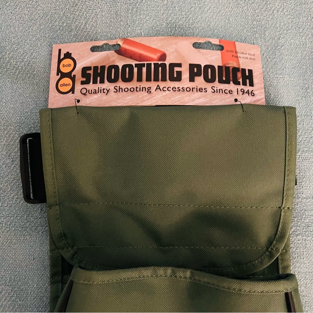 NWT Bob Allen Original Divided Shell Pouch With Belt Hunter Green Shooting Pouch - Picture 4 of 8